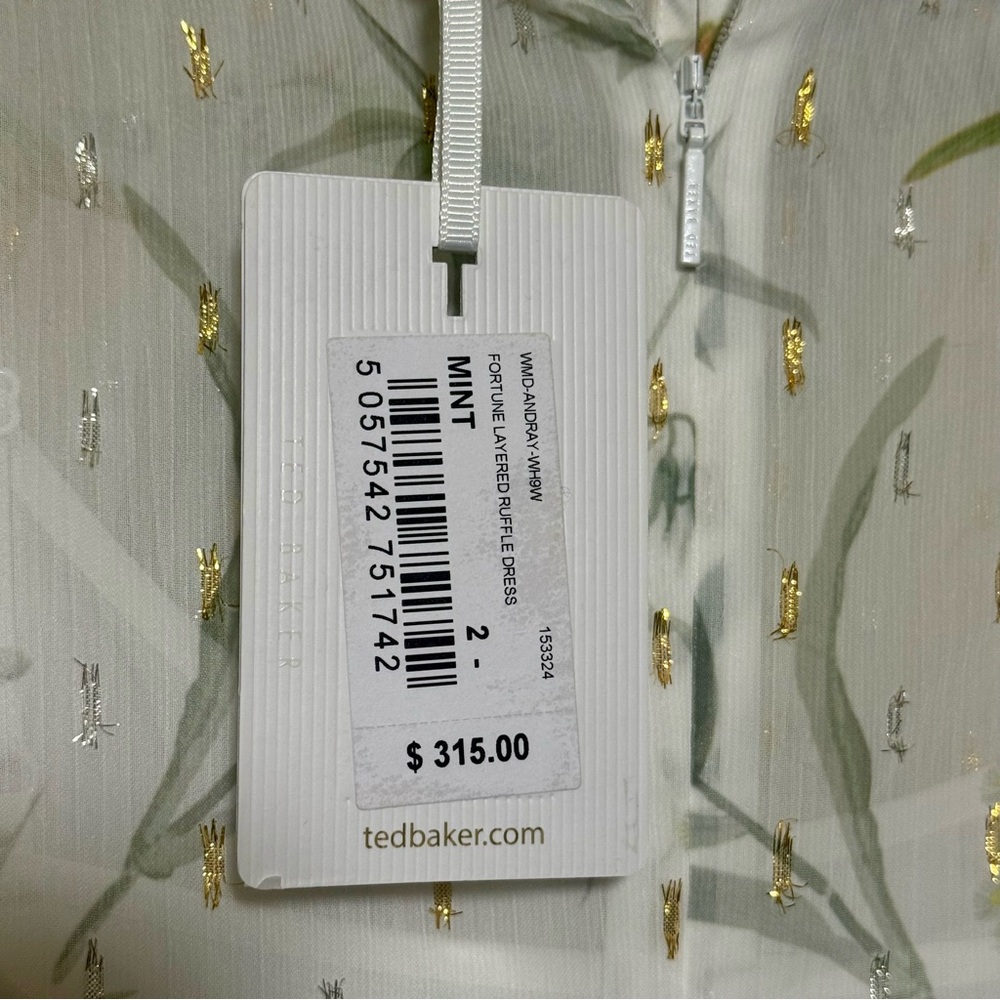 NWT Ted Baker Andray Fortune Layered Ruffle Dress, Size 2 - Picture 6 of 8